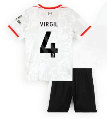 Liverpool Virgil van Dijk #4 Tercera Equipación Niños 2024-25 Manga Corta (+ Pantalones cortos)